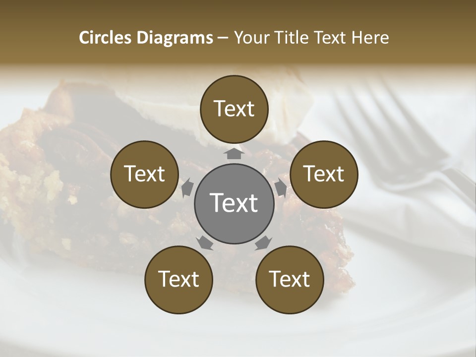 A Piece Of Pecan Pie With Ice Cream On Top PowerPoint Template
