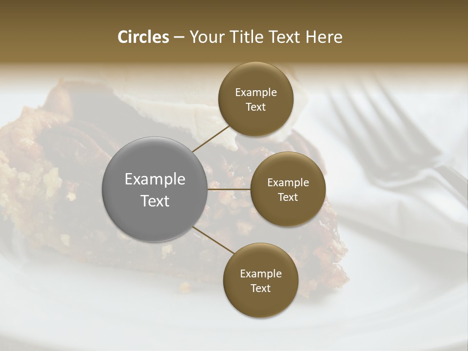 A Piece Of Pecan Pie With Ice Cream On Top PowerPoint Template