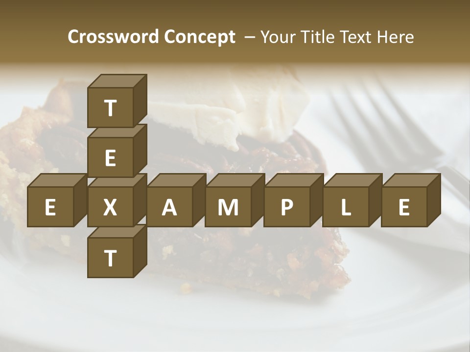 A Piece Of Pecan Pie With Ice Cream On Top PowerPoint Template