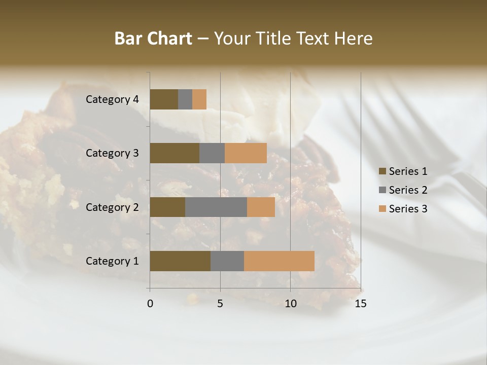 A Piece Of Pecan Pie With Ice Cream On Top PowerPoint Template