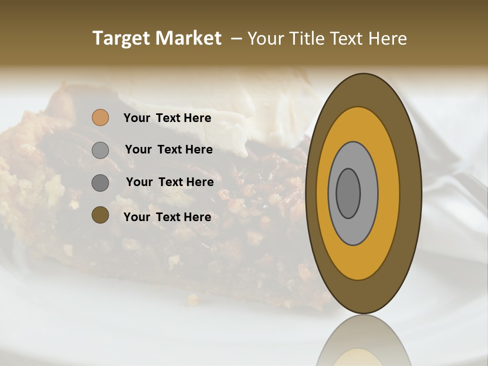 A Piece Of Pecan Pie With Ice Cream On Top PowerPoint Template