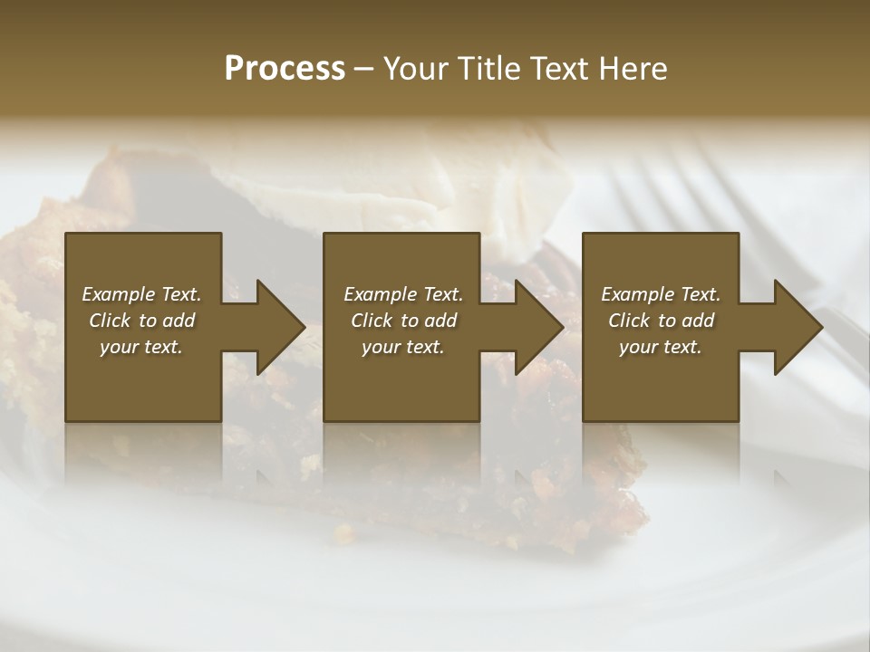 A Piece Of Pecan Pie With Ice Cream On Top PowerPoint Template