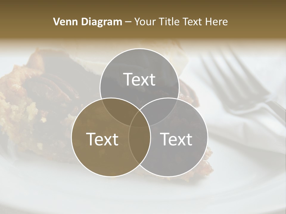 A Piece Of Pecan Pie With Ice Cream On Top PowerPoint Template