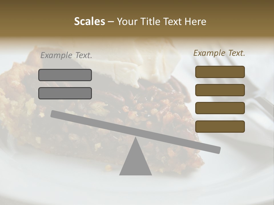 A Piece Of Pecan Pie With Ice Cream On Top PowerPoint Template