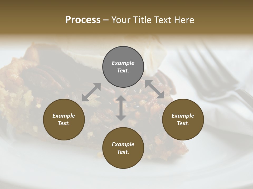 A Piece Of Pecan Pie With Ice Cream On Top PowerPoint Template