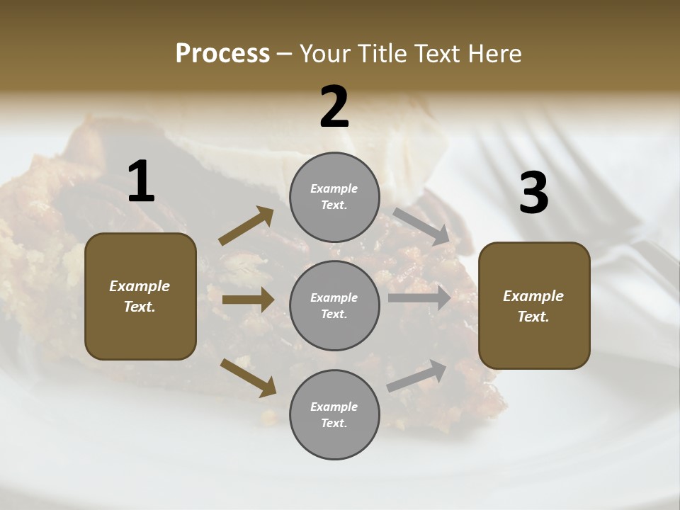A Piece Of Pecan Pie With Ice Cream On Top PowerPoint Template