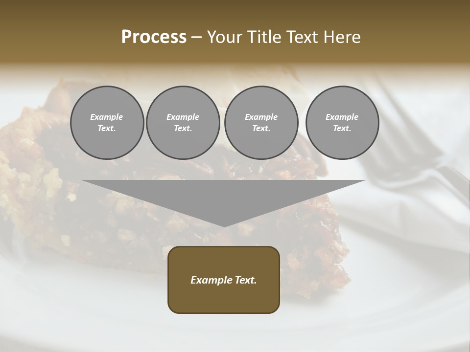 A Piece Of Pecan Pie With Ice Cream On Top PowerPoint Template