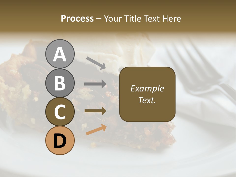 A Piece Of Pecan Pie With Ice Cream On Top PowerPoint Template