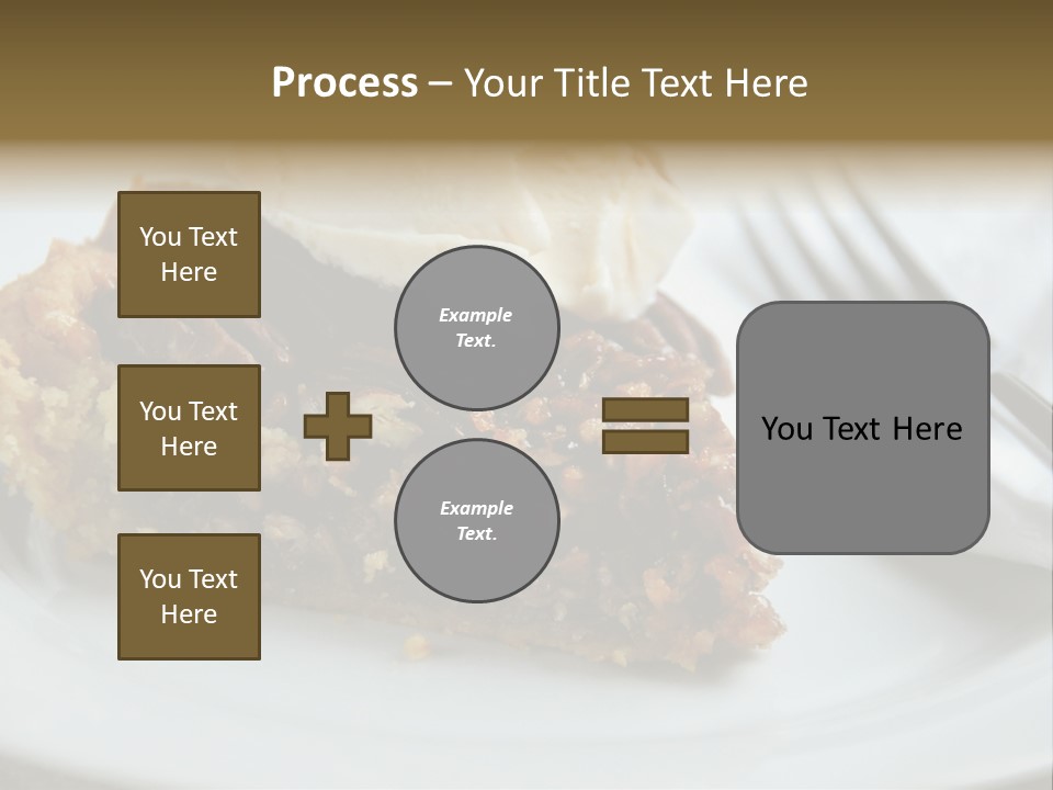 A Piece Of Pecan Pie With Ice Cream On Top PowerPoint Template
