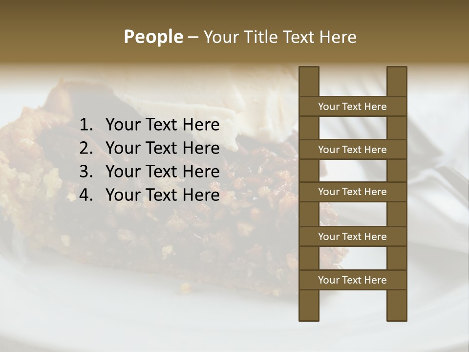 A Piece Of Pecan Pie With Ice Cream On Top PowerPoint Template
