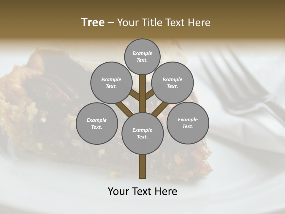 A Piece Of Pecan Pie With Ice Cream On Top PowerPoint Template
