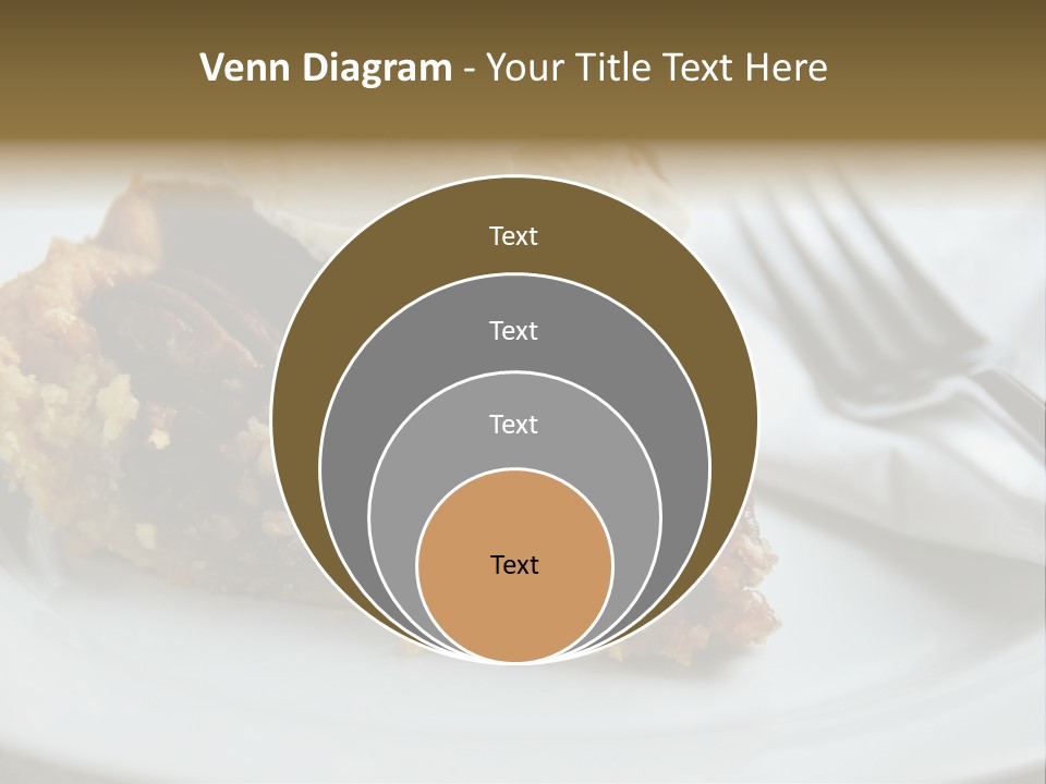A Piece Of Pecan Pie With Ice Cream On Top PowerPoint Template