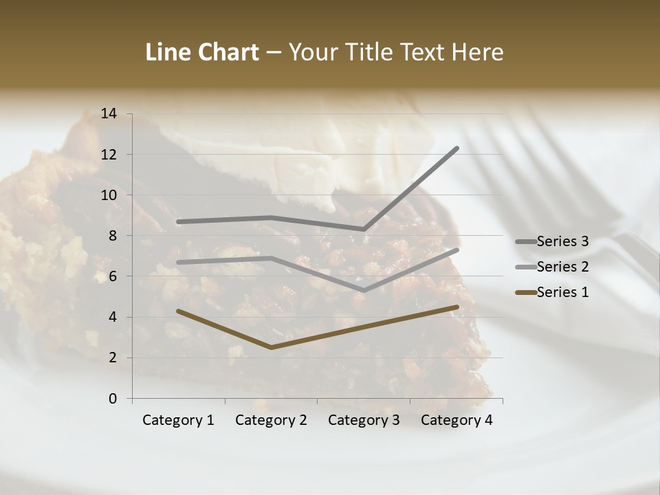 A Piece Of Pecan Pie With Ice Cream On Top PowerPoint Template
