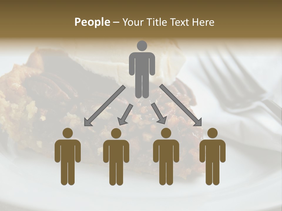 A Piece Of Pecan Pie With Ice Cream On Top PowerPoint Template