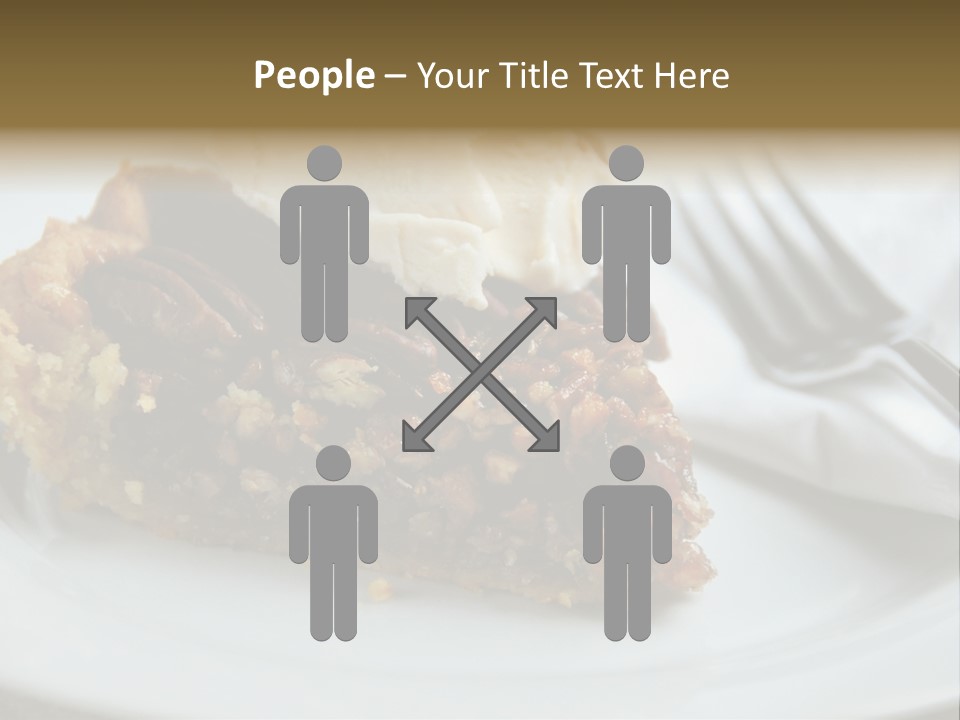 A Piece Of Pecan Pie With Ice Cream On Top PowerPoint Template