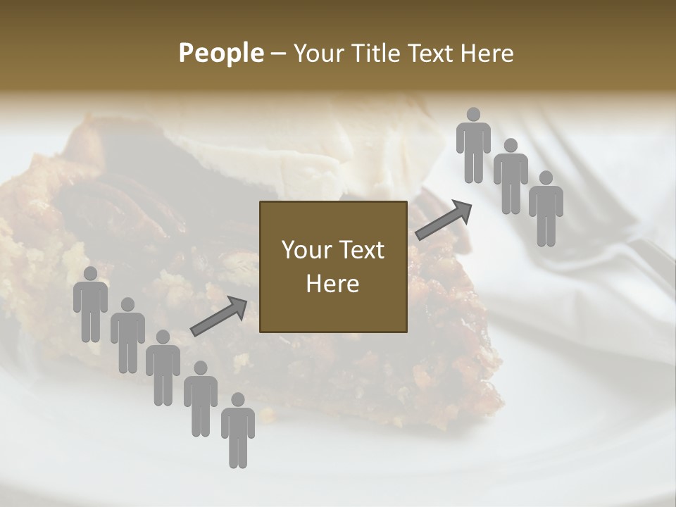 A Piece Of Pecan Pie With Ice Cream On Top PowerPoint Template