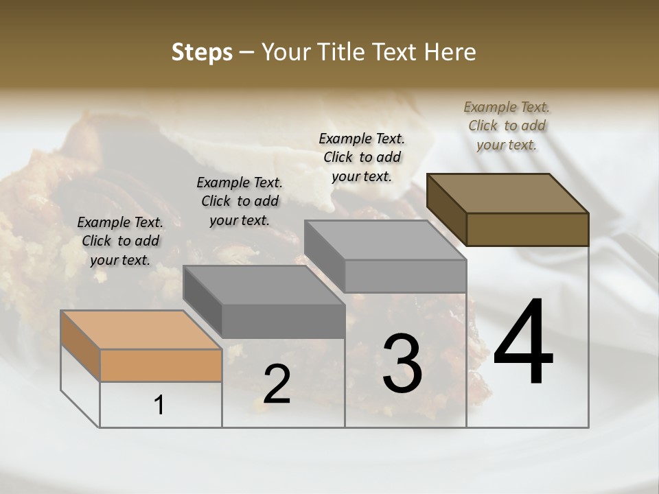 A Piece Of Pecan Pie With Ice Cream On Top PowerPoint Template