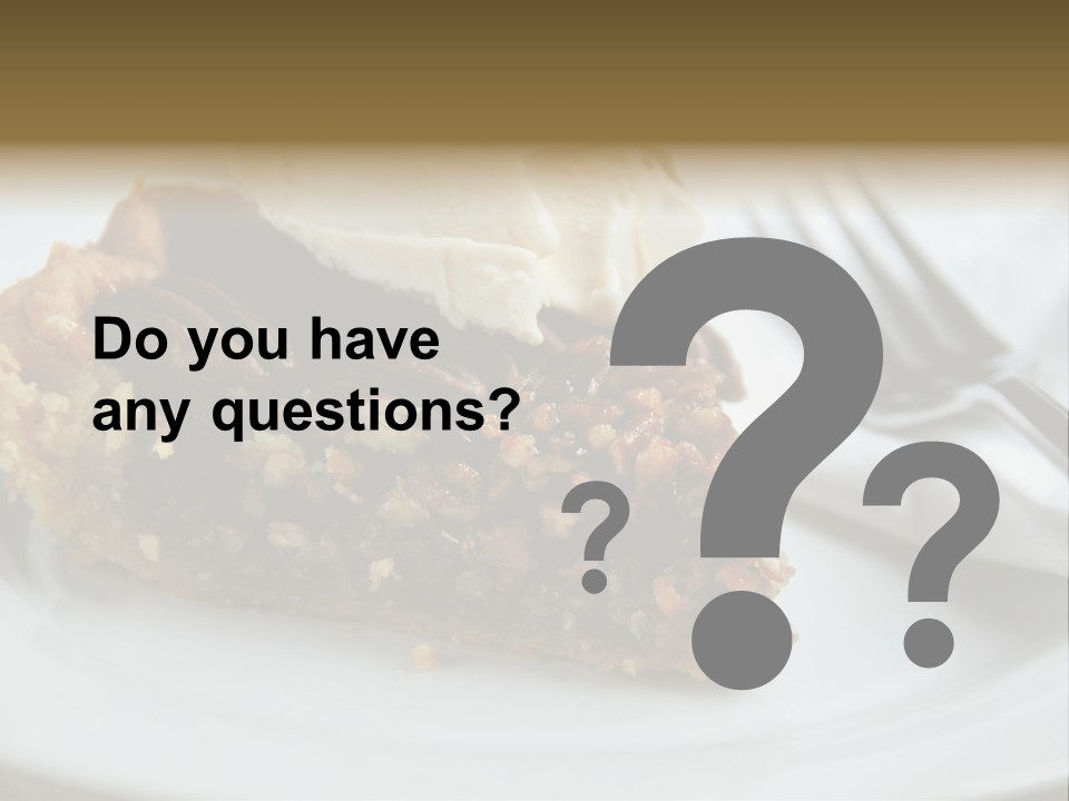 A Piece Of Pecan Pie With Ice Cream On Top PowerPoint Template