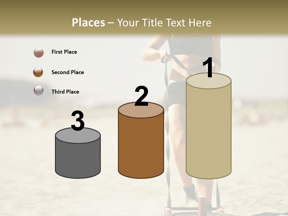 A Woman Riding A Water Ski On Top Of A Sandy Beach PowerPoint Template