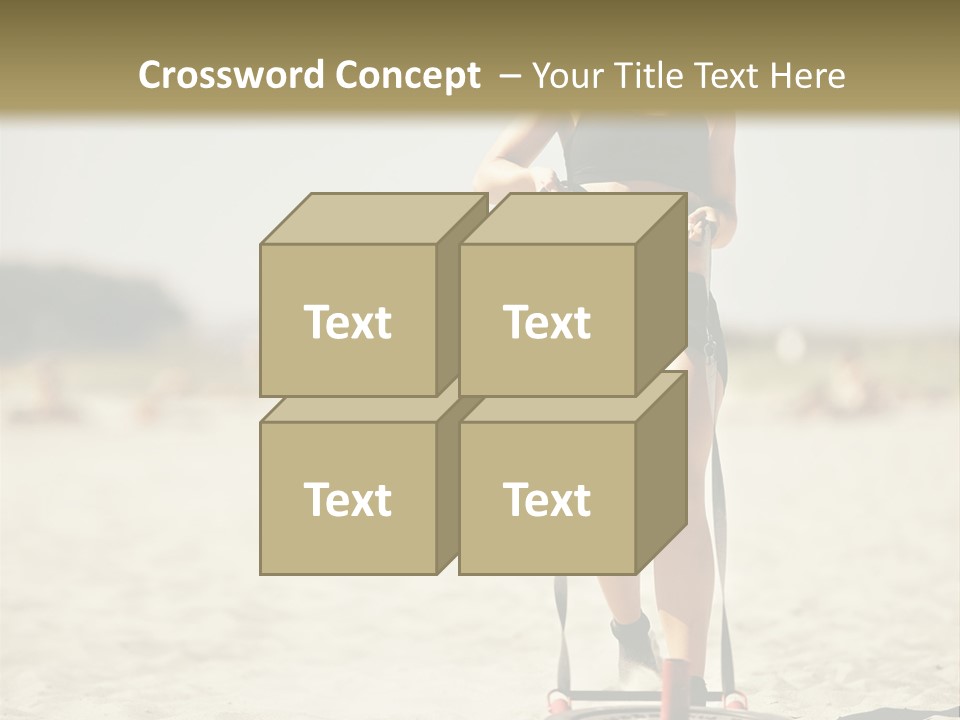 A Woman Riding A Water Ski On Top Of A Sandy Beach PowerPoint Template