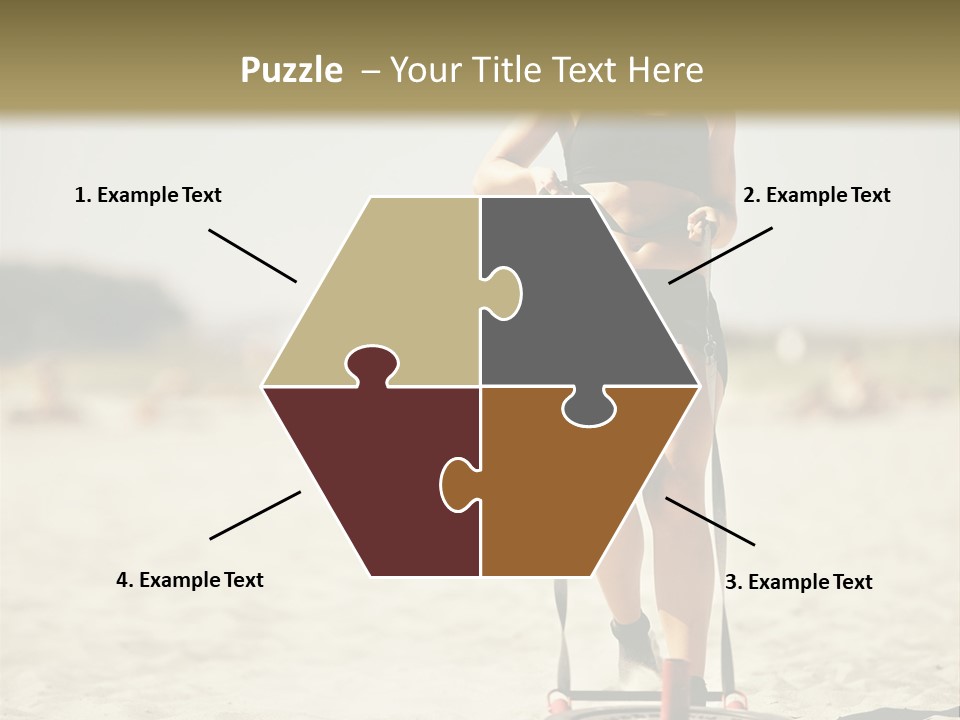 A Woman Riding A Water Ski On Top Of A Sandy Beach PowerPoint Template