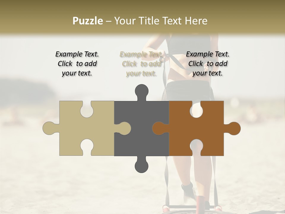 A Woman Riding A Water Ski On Top Of A Sandy Beach PowerPoint Template