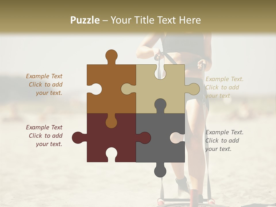 A Woman Riding A Water Ski On Top Of A Sandy Beach PowerPoint Template