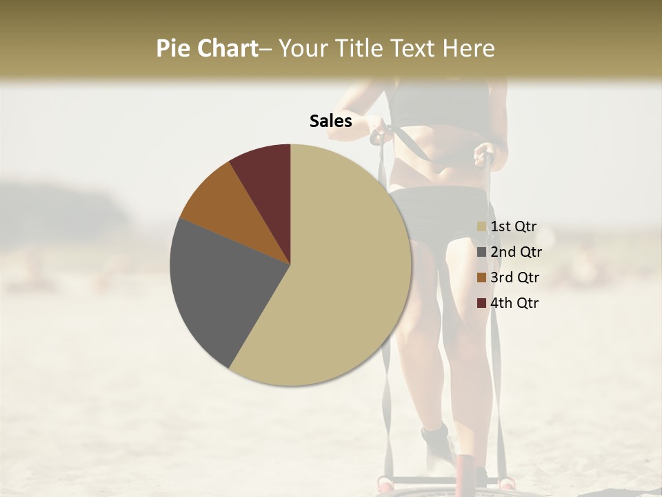 A Woman Riding A Water Ski On Top Of A Sandy Beach PowerPoint Template