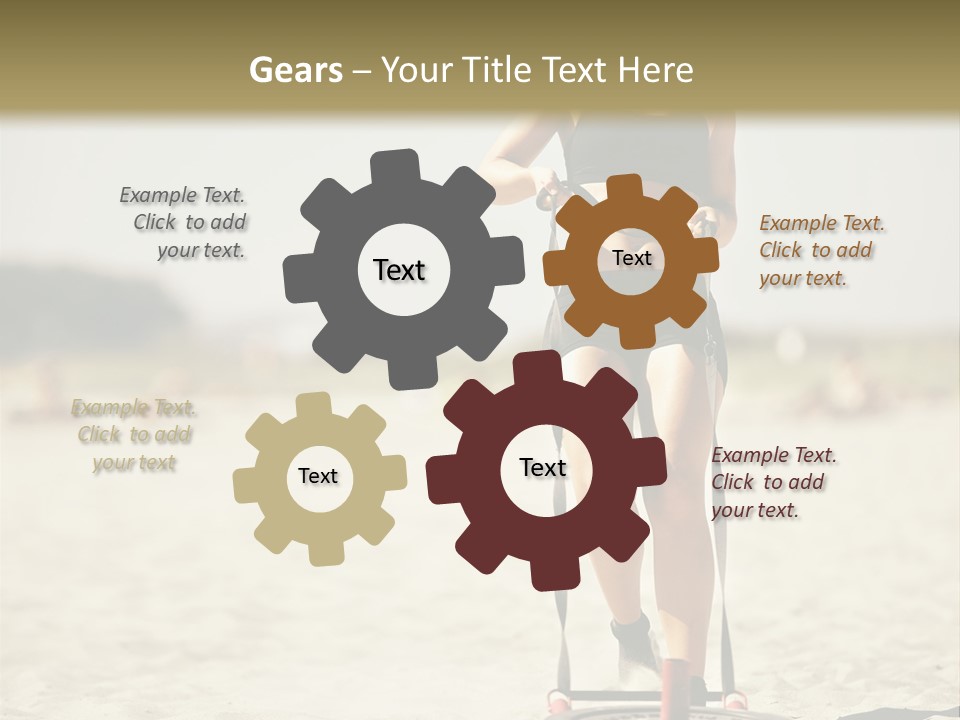 A Woman Riding A Water Ski On Top Of A Sandy Beach PowerPoint Template