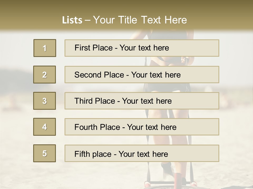 A Woman Riding A Water Ski On Top Of A Sandy Beach PowerPoint Template