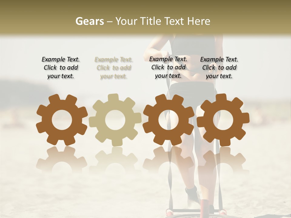 A Woman Riding A Water Ski On Top Of A Sandy Beach PowerPoint Template