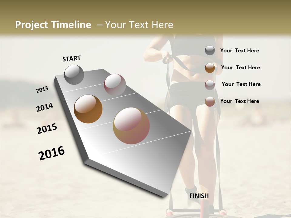 A Woman Riding A Water Ski On Top Of A Sandy Beach PowerPoint Template