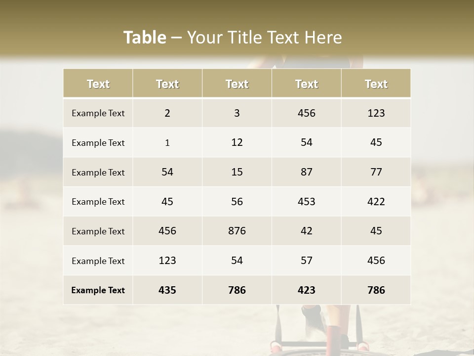 A Woman Riding A Water Ski On Top Of A Sandy Beach PowerPoint Template