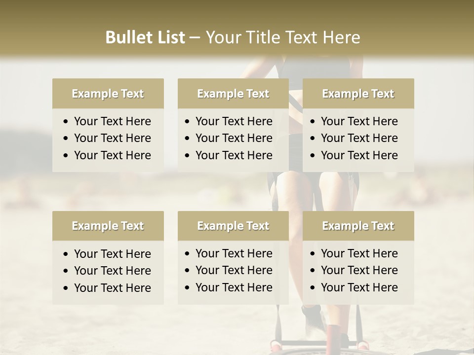 A Woman Riding A Water Ski On Top Of A Sandy Beach PowerPoint Template