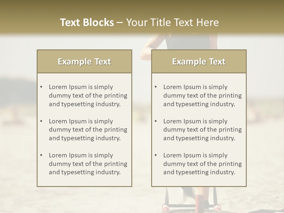 A Woman Riding A Water Ski On Top Of A Sandy Beach PowerPoint Template