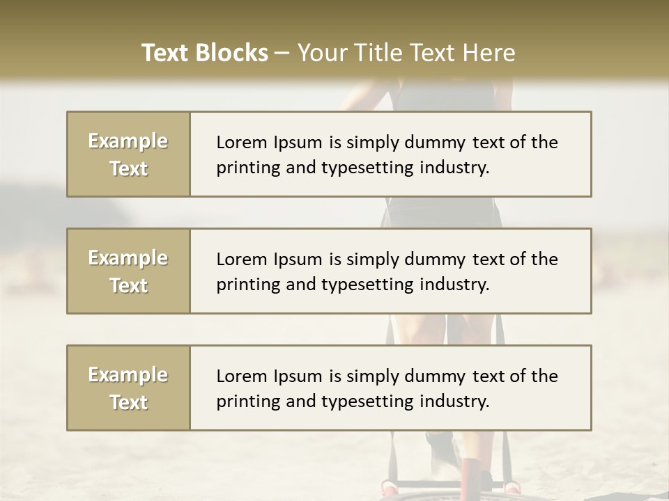 A Woman Riding A Water Ski On Top Of A Sandy Beach PowerPoint Template