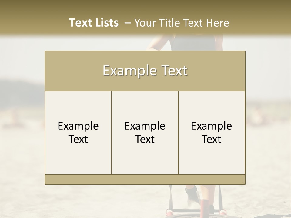 A Woman Riding A Water Ski On Top Of A Sandy Beach PowerPoint Template