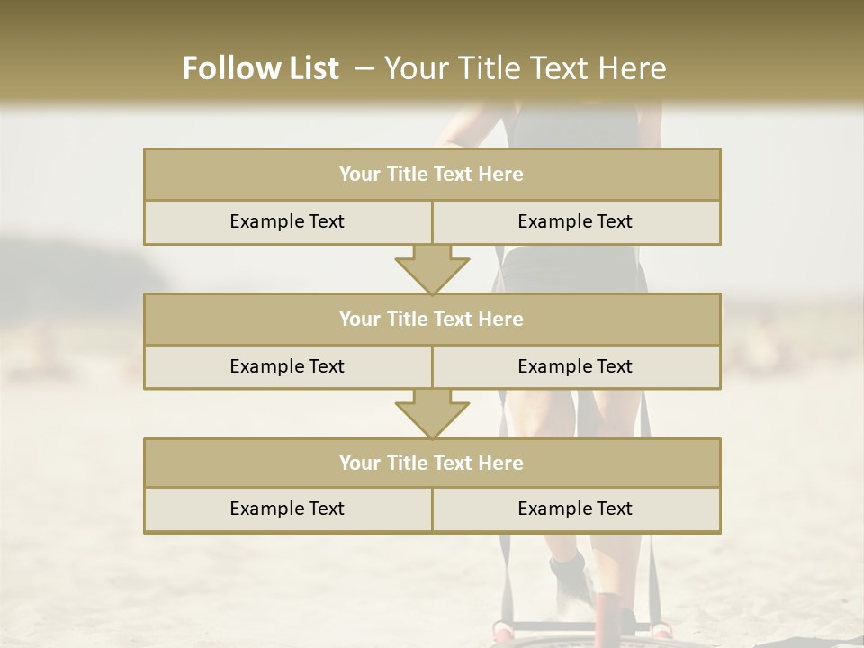 A Woman Riding A Water Ski On Top Of A Sandy Beach PowerPoint Template