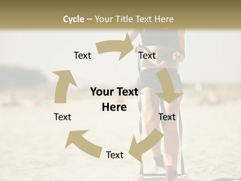 A Woman Riding A Water Ski On Top Of A Sandy Beach PowerPoint Template