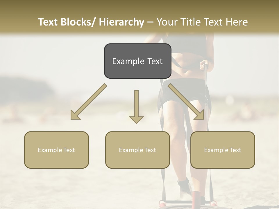 A Woman Riding A Water Ski On Top Of A Sandy Beach PowerPoint Template