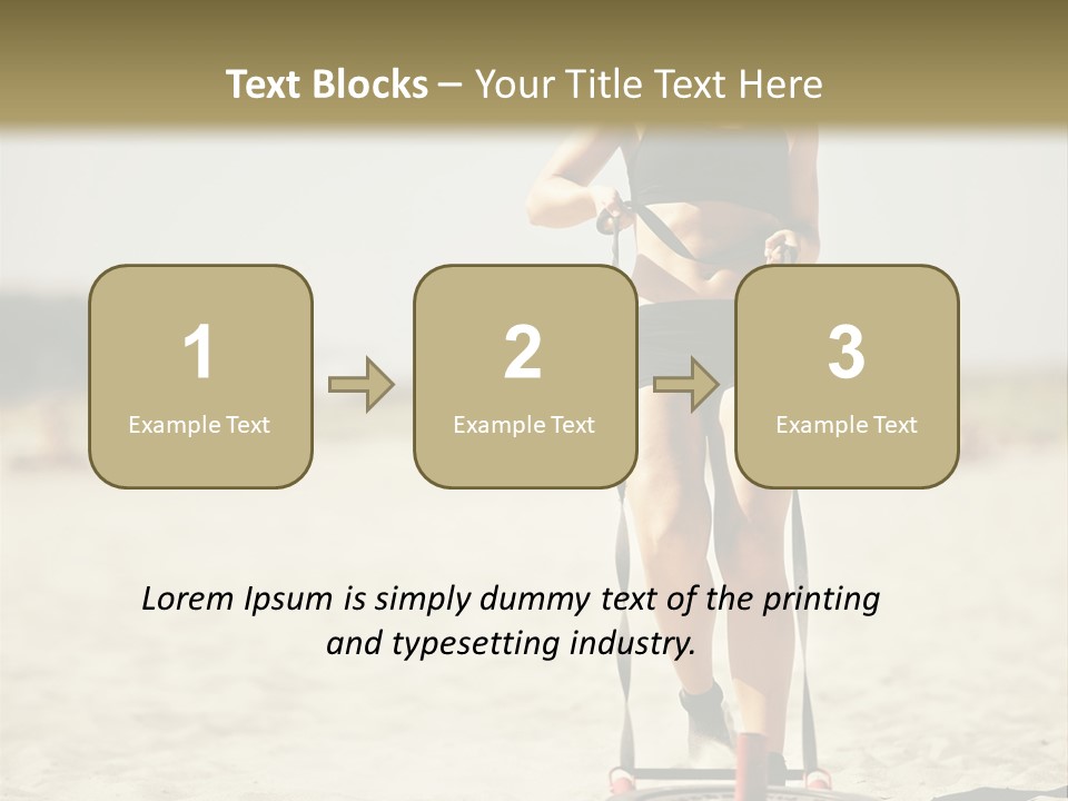 A Woman Riding A Water Ski On Top Of A Sandy Beach PowerPoint Template