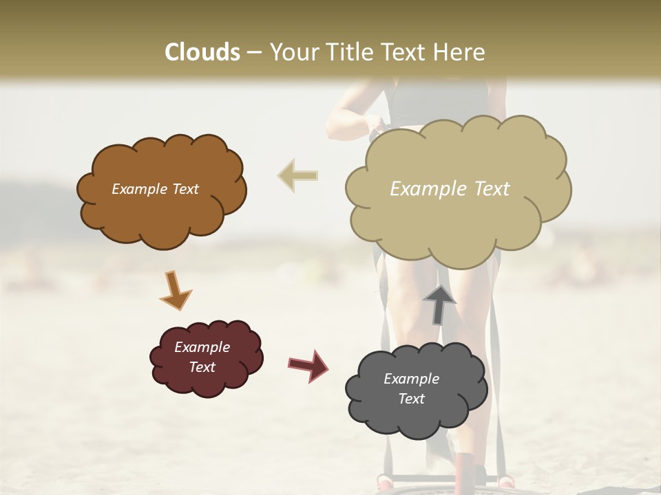 A Woman Riding A Water Ski On Top Of A Sandy Beach PowerPoint Template