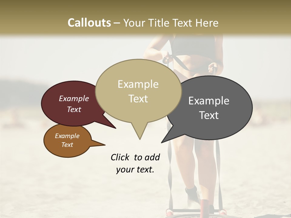 A Woman Riding A Water Ski On Top Of A Sandy Beach PowerPoint Template