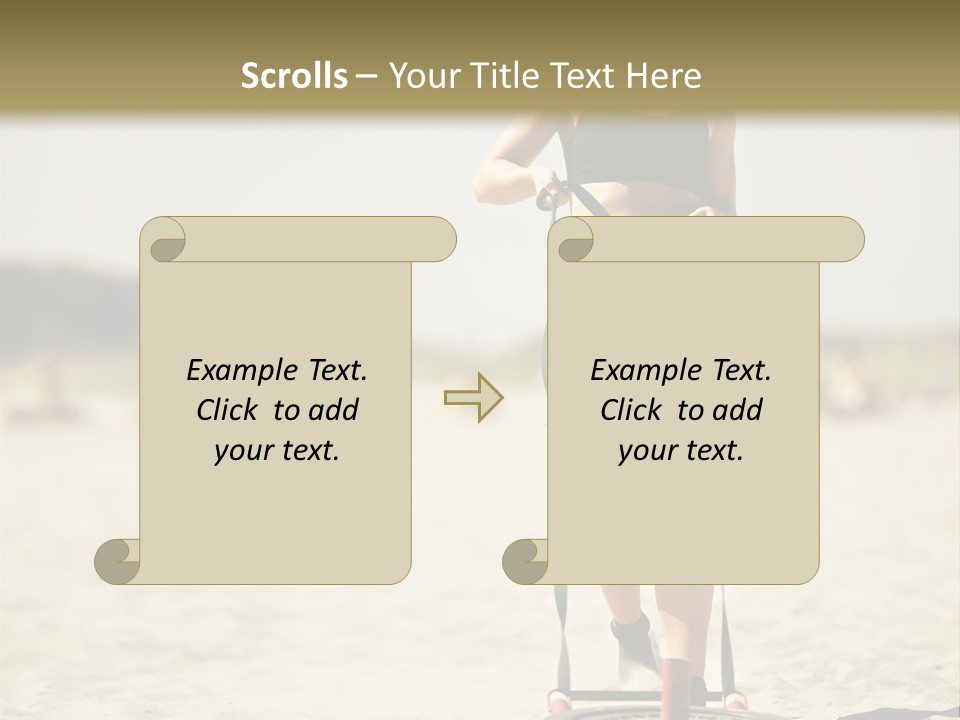 A Woman Riding A Water Ski On Top Of A Sandy Beach PowerPoint Template