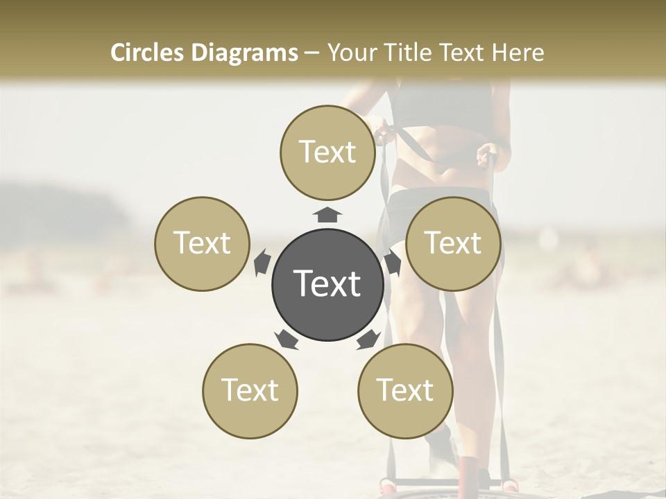 A Woman Riding A Water Ski On Top Of A Sandy Beach PowerPoint Template