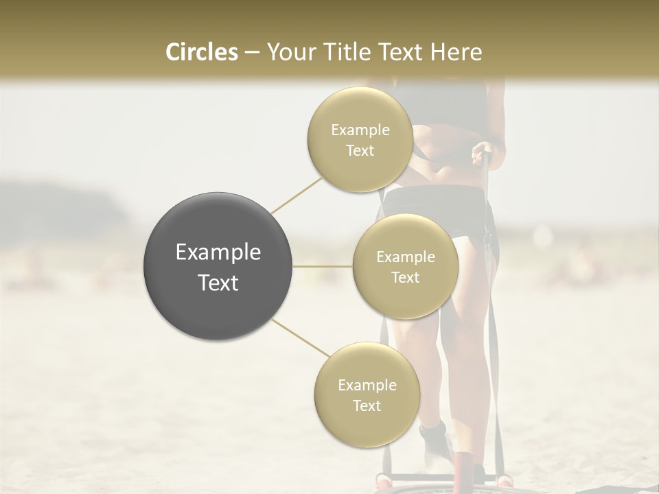 A Woman Riding A Water Ski On Top Of A Sandy Beach PowerPoint Template