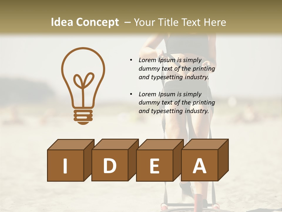 A Woman Riding A Water Ski On Top Of A Sandy Beach PowerPoint Template