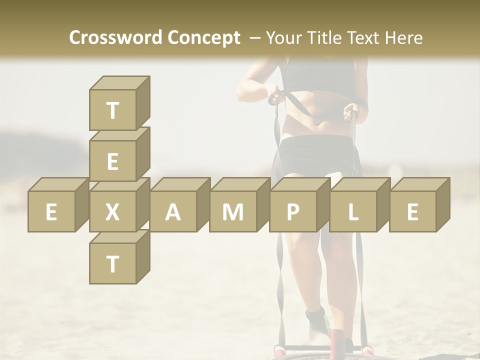 A Woman Riding A Water Ski On Top Of A Sandy Beach PowerPoint Template