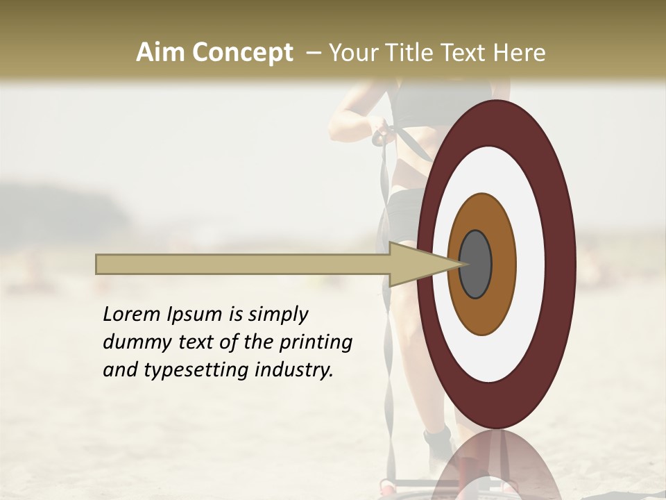 A Woman Riding A Water Ski On Top Of A Sandy Beach PowerPoint Template