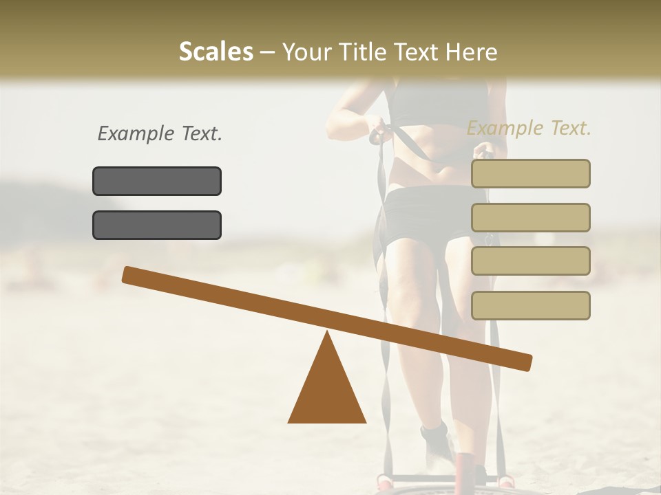 A Woman Riding A Water Ski On Top Of A Sandy Beach PowerPoint Template
